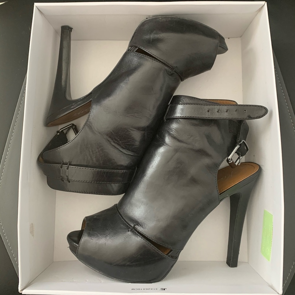 Kenneth Cole Black Open Toe Booties